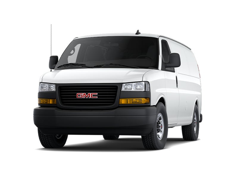 white gmc savana passenger van