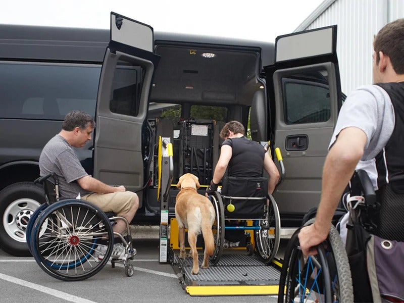 easy access for wheelchair in GMC Savana passenger van